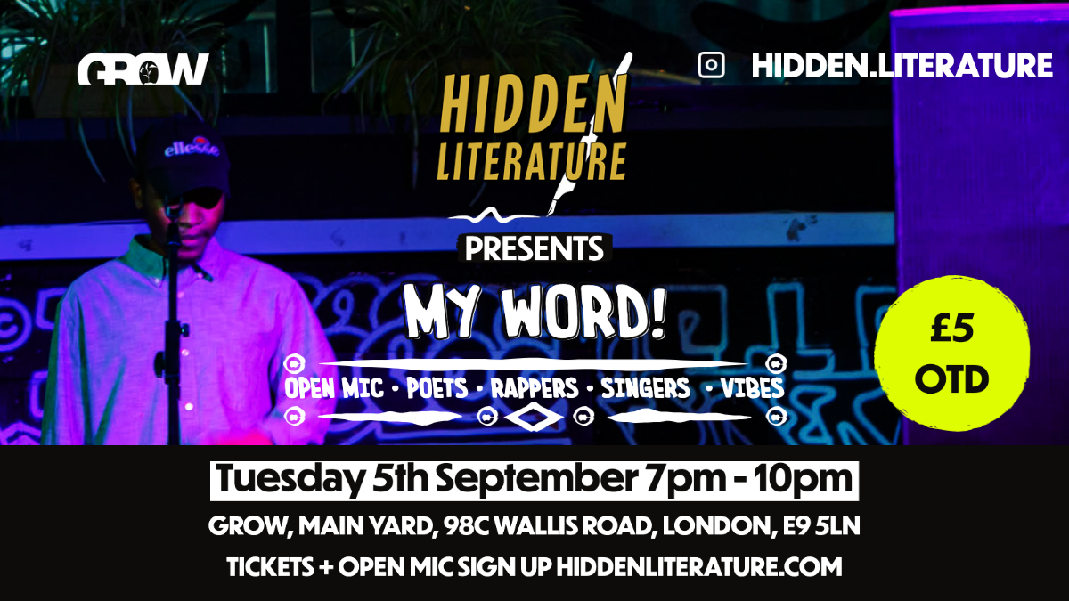 Hidden Literature MY WORD! Poetry & Music Night 05.09.23