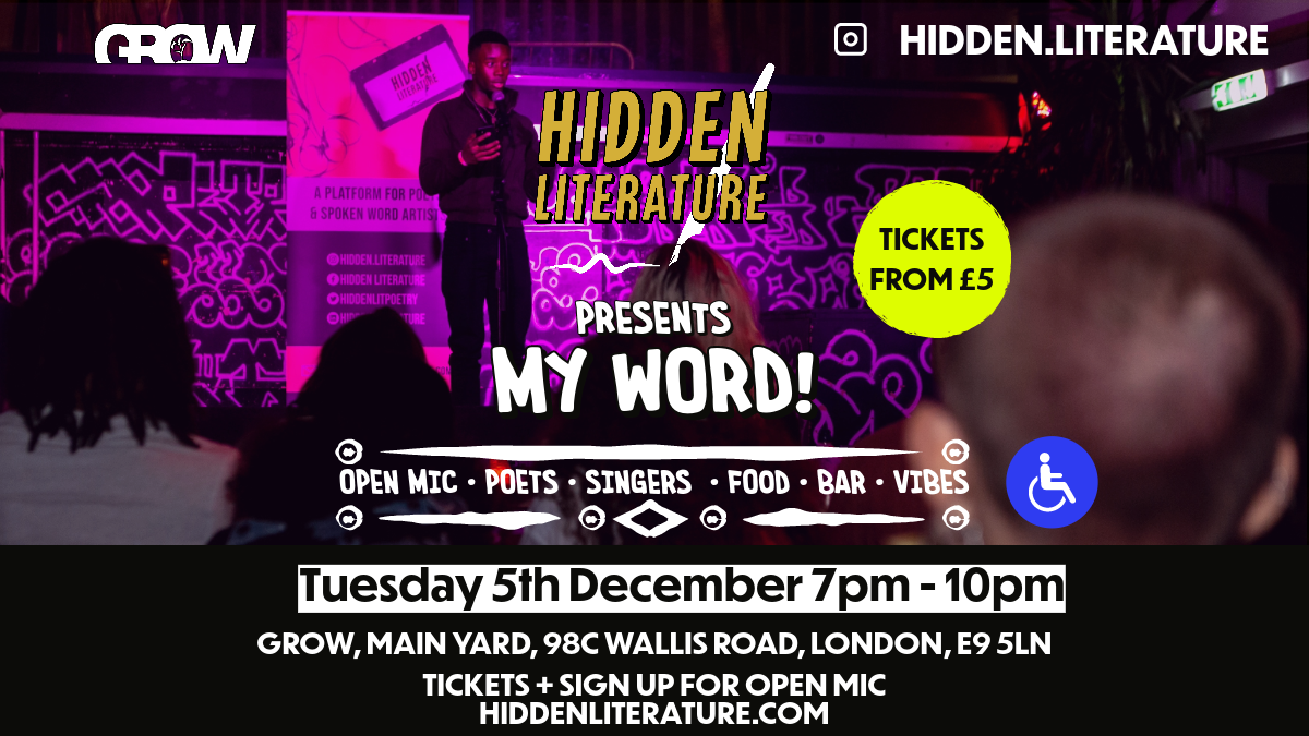 Hidden Literature MY WORD! Poetry & Music Night 05.12.23